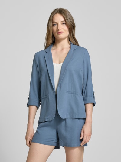 Vero Moda Regular Fit Kurzblazer aus Viskose-Leinen-Mix Modell 'JESMILO' Rauchblau 4