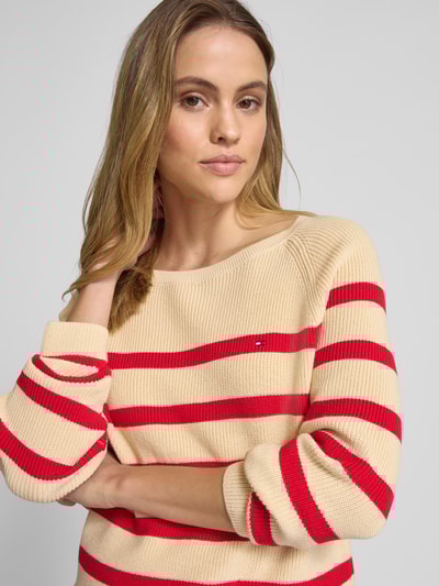 Tommy Hilfiger Regular fit gebreide pullover van zuiver katoen Rood - 3