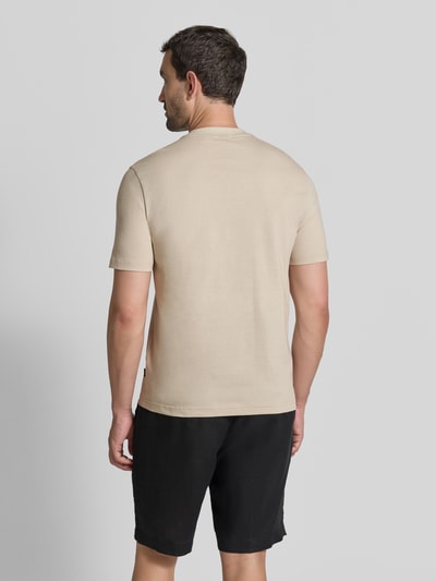 BOSS Orange Regular Fit T-Shirt aus reiner Baumwolle Modell 'Te_LOGOTAPE' Beige 5
