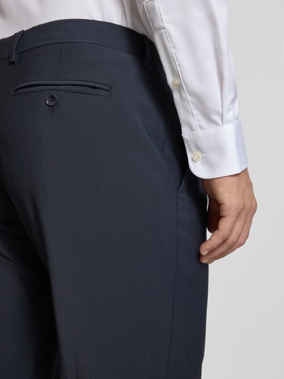 Christian Berg Men Regular fit pantalon met persplooien Donkerblauw - 3