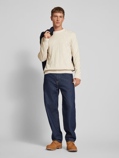 G-Star Raw Strickpullover aus Viskose mit Strukturmuster Offwhite 1