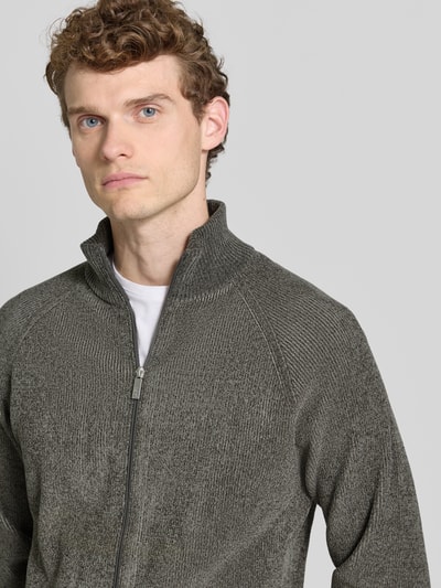 JAKE*S STUDIO MEN Cardigan met opstaande kraag en ritssluiting Donkergrijs - 3