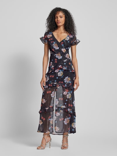 SISTAGLAM Abendkleid mit floralem Print Black 4