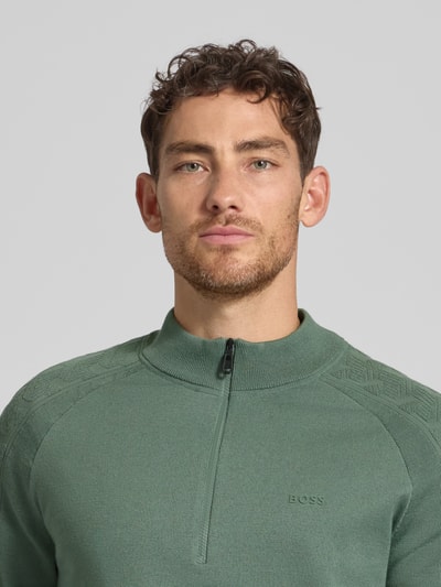 BOSS Green Regular Fit Troyer mit Schurwolle Modell 'MIRROR' Lind 3