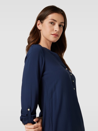 Montego Lange blouse van pure viscose met korte knoopsluiting Donkerblauw - 3