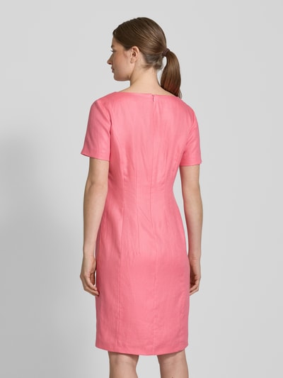 WHITE LABEL Knielanges Kleid mit V-Ausschnitt Pink 5