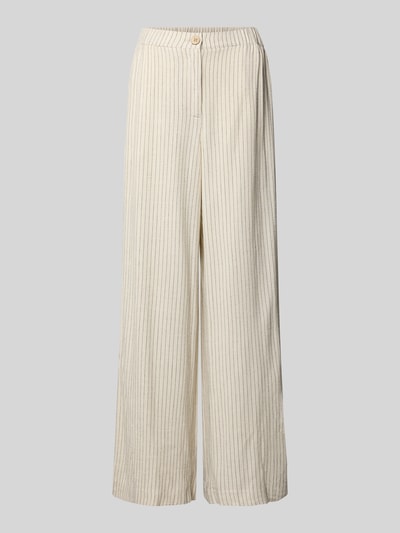YAS Wide leg stoffen broek met elastische band, model 'LIRU' Offwhite - 2