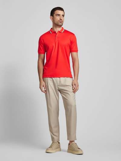 BOSS Slim fit poloshirt met korte knoopsluiting Rood - 1