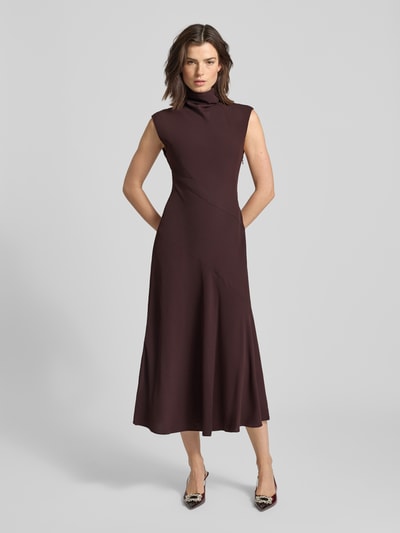 Mango Maxikleid mit Stehkragen Dunkelbraun 4