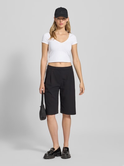 Review T-shirt krótki z dekoltem w serek Biały 1