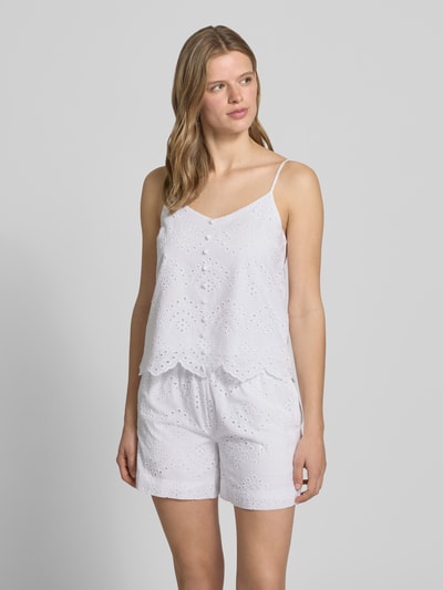 PIECES Regular Fit Blusentop aus reiner Baumwolle Modell 'VILDE' Weiss 4