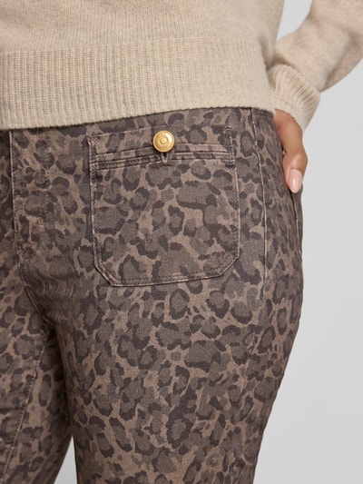 Brax Flared stoffen broek met achterzakken, model 'SHAKIRA' Donkerbruin - 3