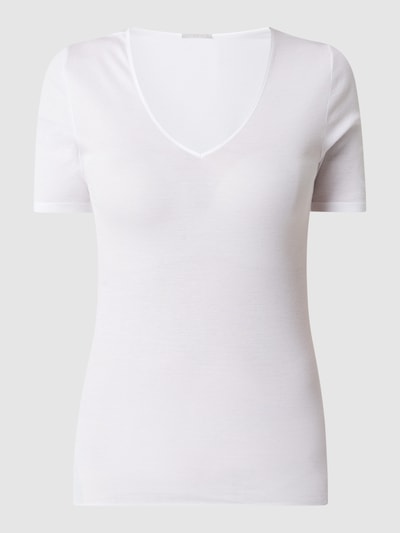 Hanro T-shirt z bawełny model ‘Cotton Seamless’ Biały 2