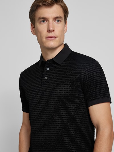 Emporio Armani Regular fit poloshirt met labelprint Zwart - 3