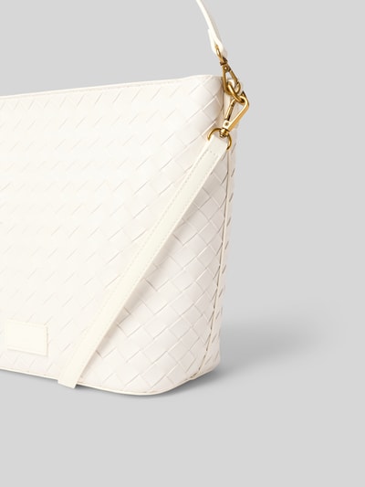 Seidenfelt Handtas in gevlochten look, model 'KINNA HOBO' Wit - 3