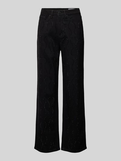 Vero Moda High Rise Jeans mit Strassstein-Besatz Modell 'TESSA' Black 2