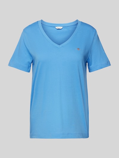 Gant T-Shirt mit Label-Stitching Royal 2