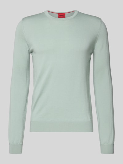 HUGO Regular fit gebreide pullover van merinowol, model 'SAN CEDRIC' Mintgroen - 2