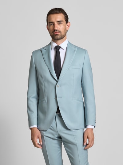 Wilvorst Colbert met paspelzak op de borstzak Aquablauw - 4