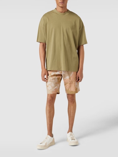 Tommy Hilfiger Relaxed Tapered Fit Bermudas mit floralem Muster Modell 'Harlem' Sand 1