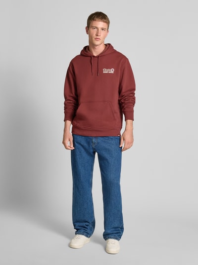 Dickies Hoodie met labelprint, model 'DONUT HOUSE' Bordeaux - 1