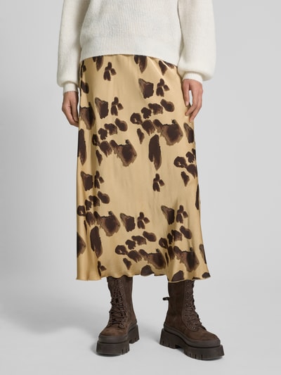 MSCH Copenhagen Długa spódnica z wiskozy z elastycznym pasem model ‘Clarette Irida’ Koniakowy 4