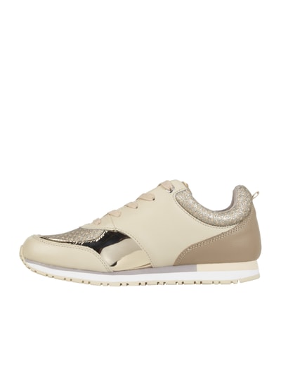 Guess Sneaker aus Leder mit Glitter-Effekt Beige 3