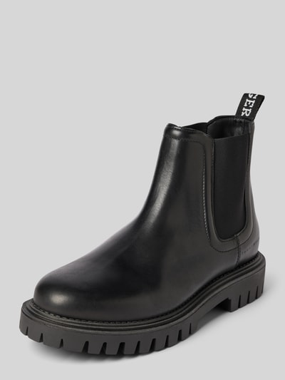 Tommy Hilfiger Leren boots met gestructureerde zool Zwart - 1