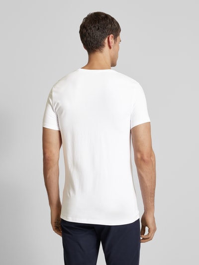 Casual Friday T-Shirt mit geripptem Rundhalsausschnitt Weiss 5