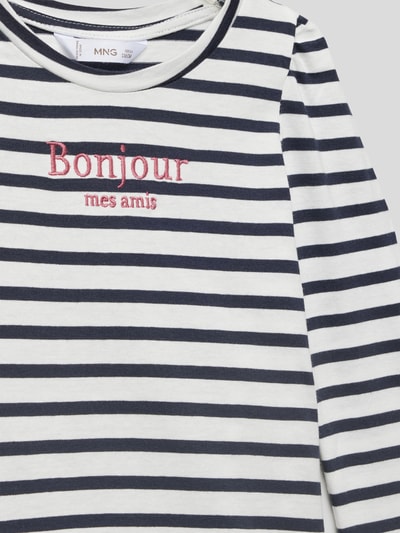 Mango Longsleeve mit Motiv-Stitching Modell 'BONJOUR' Offwhite 2