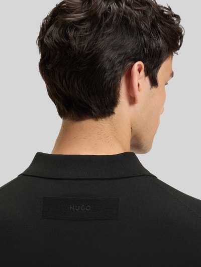 HUGO Slim fit poloshirt van viscosemix Zwart - 3