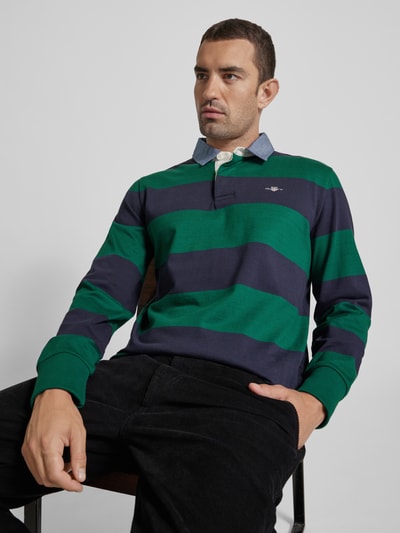 Gant Sweatshirt met kentkraag Donkergroen - 3