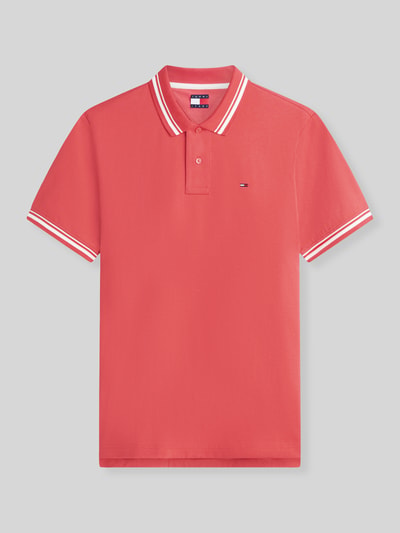 Tommy Jeans Regular Fit Poloshirt aus reiner Baumwolle Rot 2