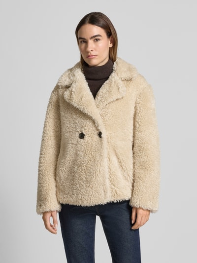 s.Oliver RED LABEL Relaxed Fit Teddyfell-Jacke mit Reverskragen Beige 4
