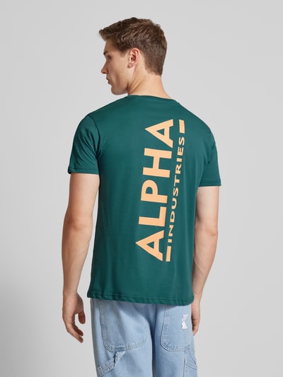 Alpha Industries T-shirt z nadrukiem z logo Petrol 5