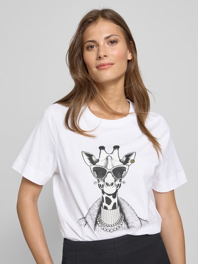 Rich & Royal T-shirt met motiefprint en ronde hals Wit - 3