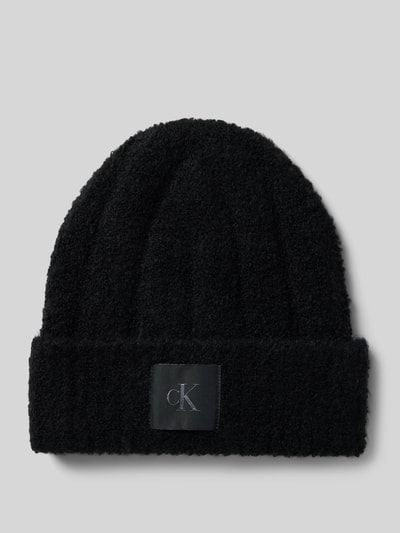 CK Calvin Klein Beanie in Bouclé-Optik mit Label-Patch Black 1