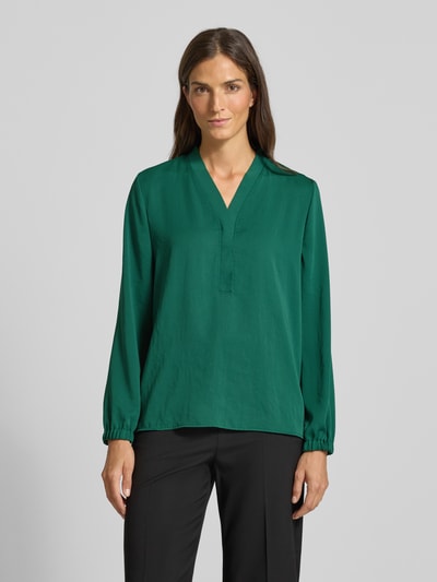 Marc Cain Regular Fit Bluse mit V-Ausschnitt Dunkelgruen 4
