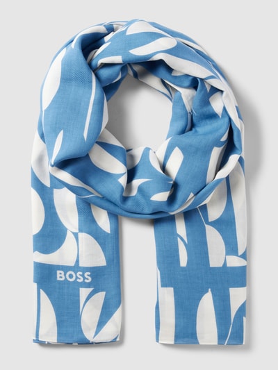 BOSS Black Women Schal mit Allover-Muster Modell 'Logonia' Bleu 2