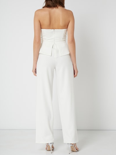 Lipsy Off Shoulder Jumpsuit mit Spitzenbesatz Weiss 4