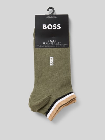 BOSS Sneakersokken van katoenmix in een set van 2 paar Olijfgroen - 3