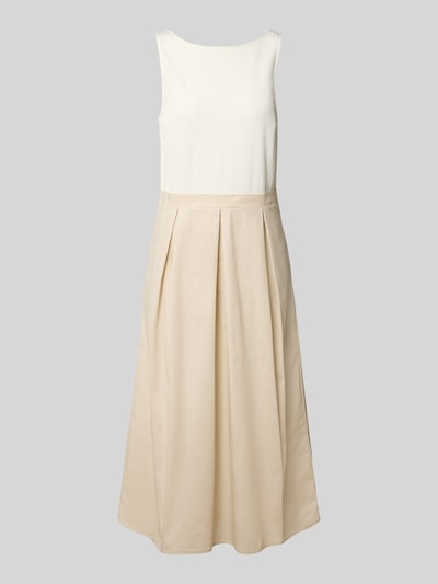 Zero Midikleid aus Viskose-Mix mit Kellerfalten Beige 2