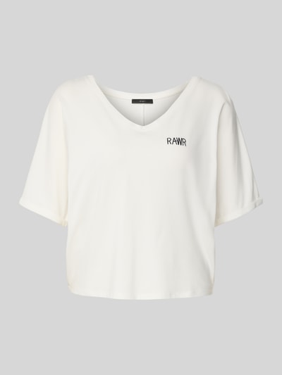 Oui Boxy fit T-shirt met V-hals Wit - 2