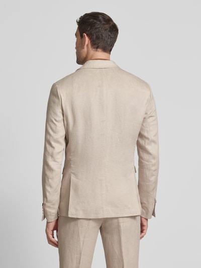 SELECTED HOMME Slim Fit Anzug mit feinem Strukturmuster Modell 'Lino' Sand 5