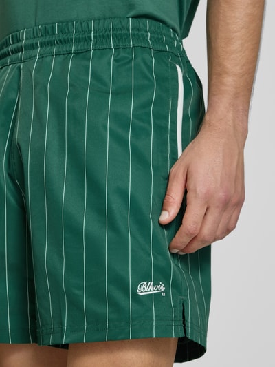 BLKVIS Shorts met streepmotief en elastische band Donkergroen - 3