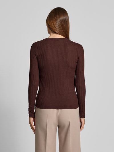 OPUS Shirt met lange mouwen en ronde hals, model 'Sumelika' Bordeaux - 5