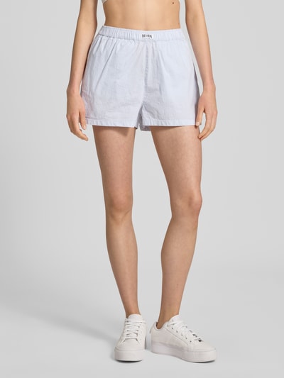 Review Korte broek met labeldetail Bleu - 4