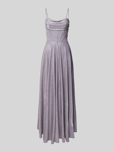 Hey Kyla Abendkleid mit Wasserfall-Ausschnitt Silber Melange 2