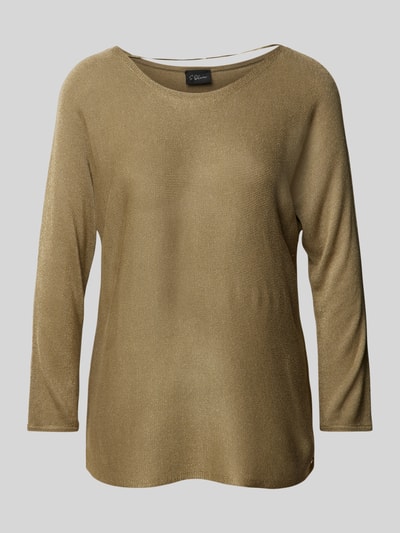 s.Oliver BLACK LABEL Relaxed Fit Feinstrickpullover aus Viskose-Mix mit Fledermausärmeln Khaki 1