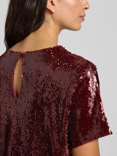 GUIDO MARIA KRETSCHMER WOMAN Cropped Blusenshirt mit Allover-Pailettenbesatz Modell 'Diana' Bordeaux 3